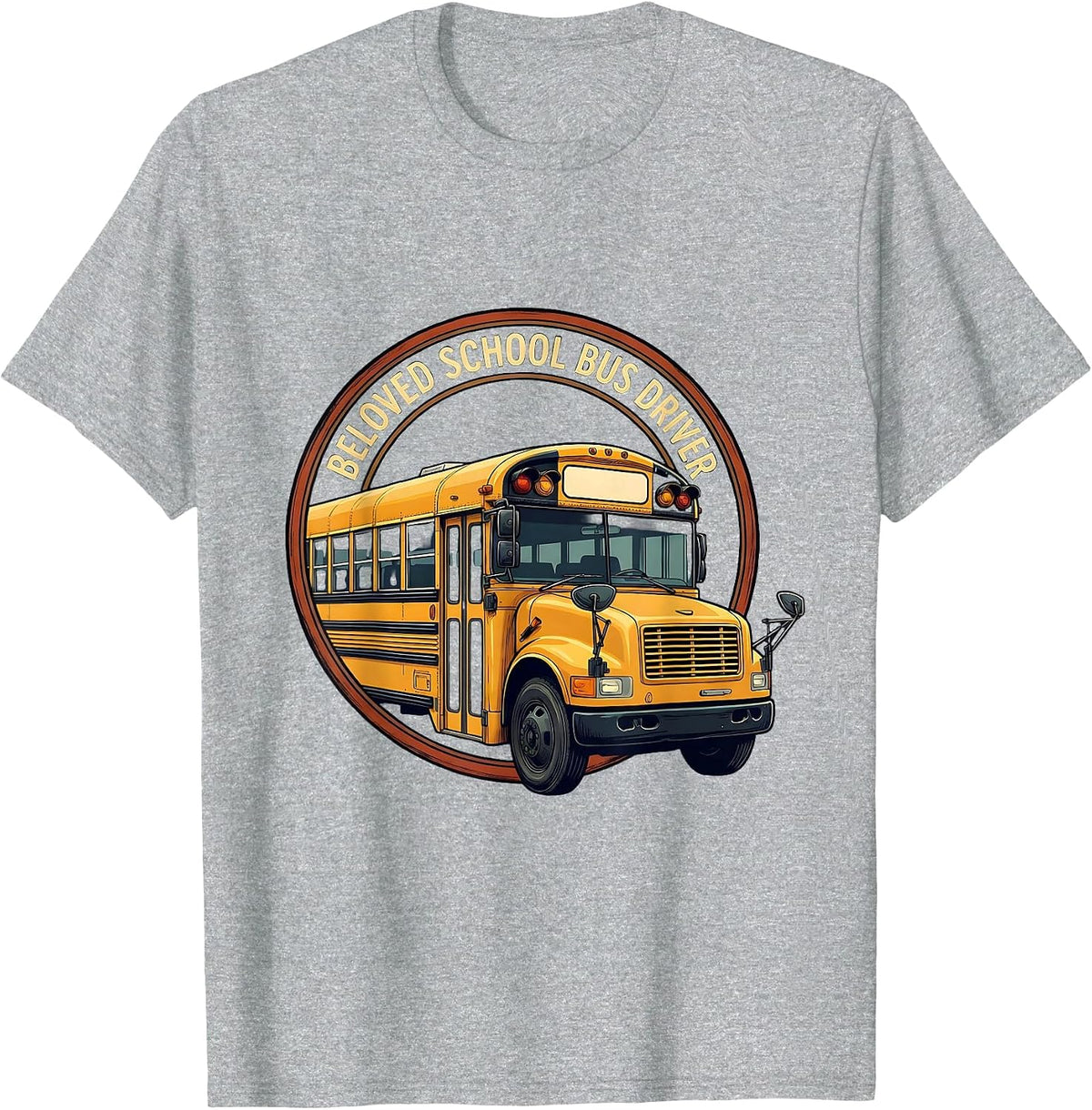 Men's Beloved School Bus Driver Funny Bus Driver Appreciation Gift T-Shirt - Heather Grey