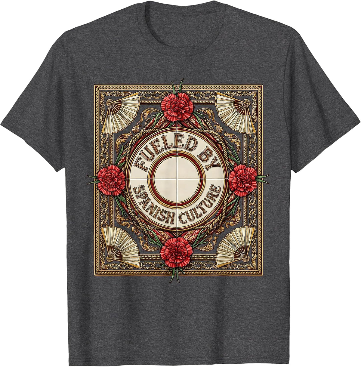 Fueled by Spanish Culture Heritage Month Design T-Shirt - Dark Heather Grey