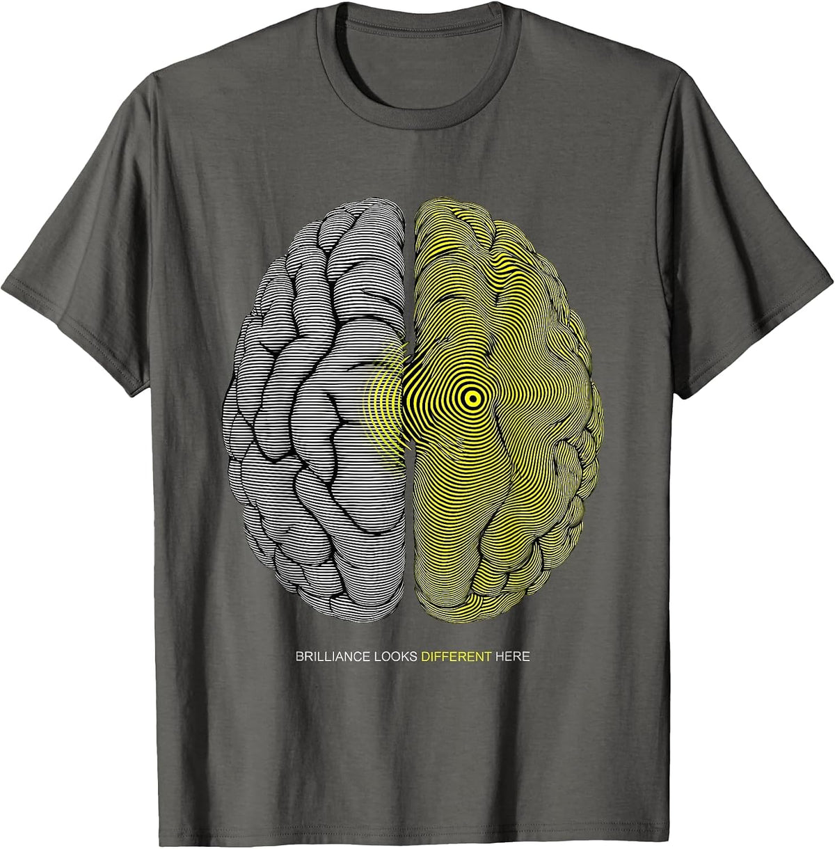 Men's Brilliance Looks Different Here Dyslexia Awareness T-Shirt - Asphalt Grey