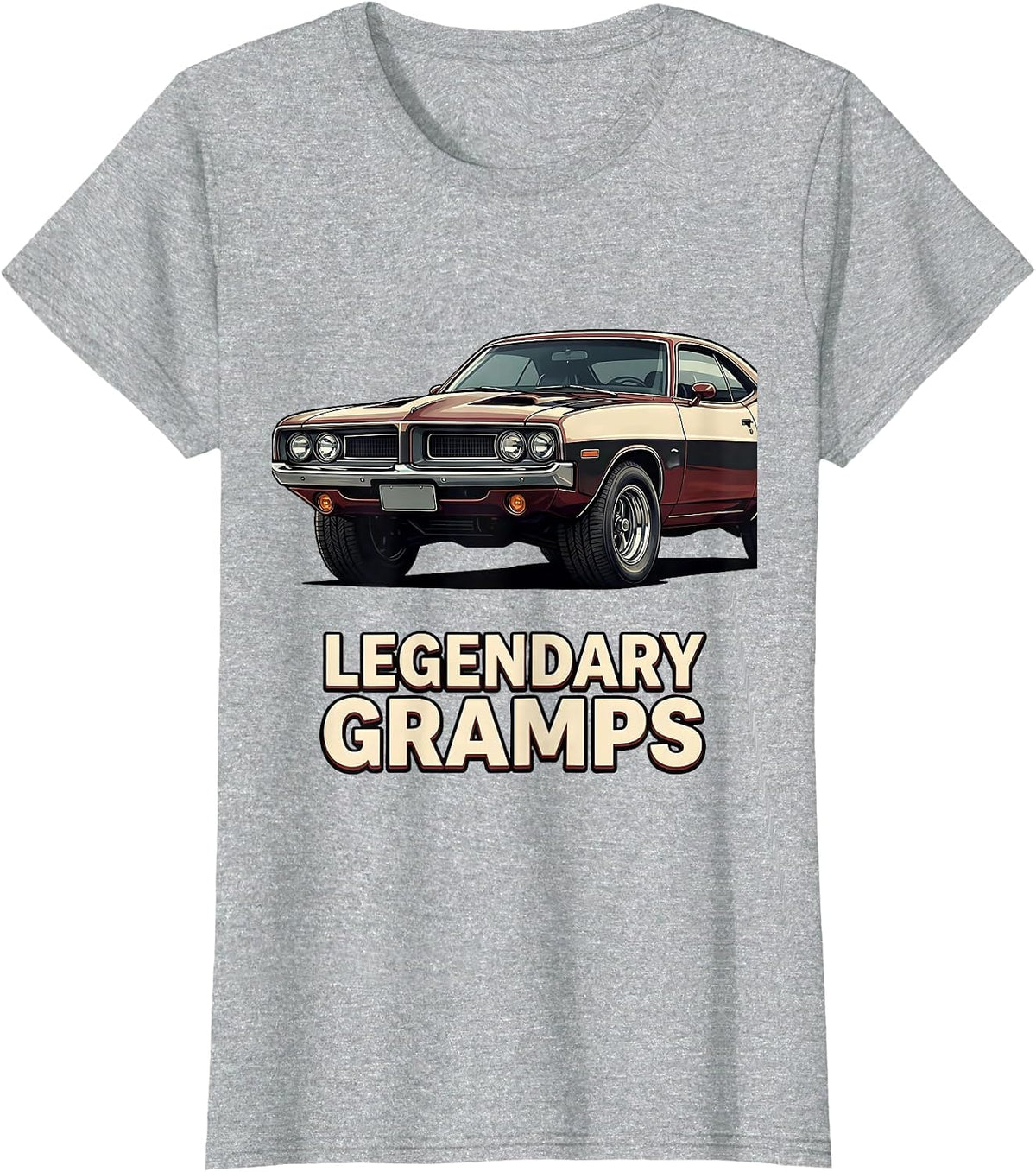 Women's Legendary Gramps Funny Grandpa Classic Car Enthusiast Humor T-Shirt - Heather Grey