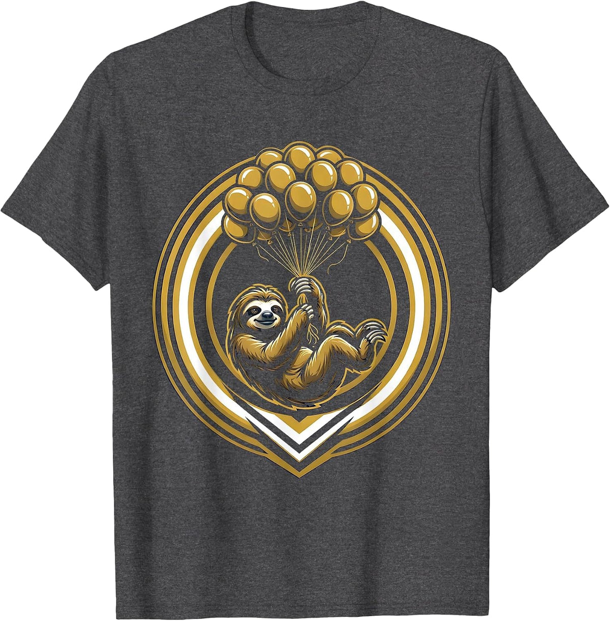 Sloth Birthday Balloon Sky Cute Funny Gift T-Shirt - Dark Heather Grey