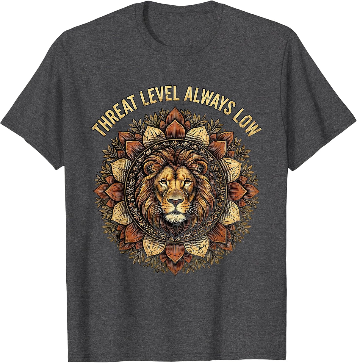 Men's Threat Level Always Low Security Design T-Shirt - Dark Heather Grey
