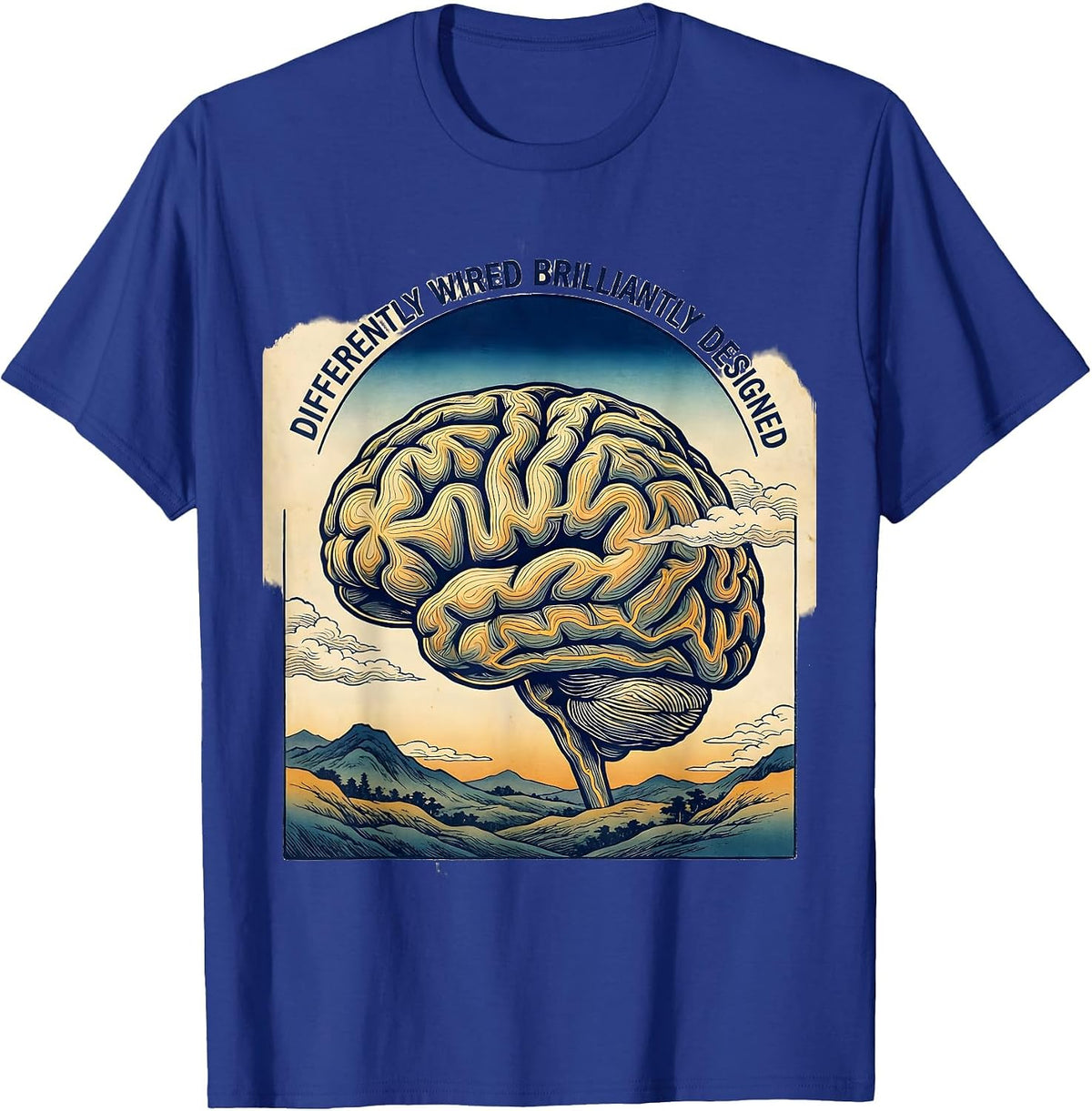 Differently Wired Brilliantly Designed Dyslexia T-Shirt - Royal Blue