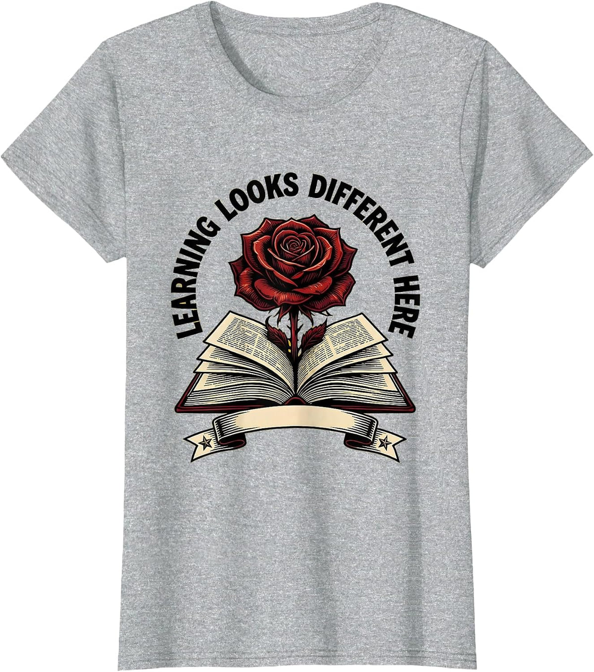 Learning Looks Different Here Paraprofessional T-Shirt - Heather Grey