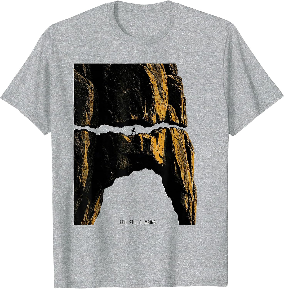 Men's Fell. Still Climbing Funny Rock Climber Bouldering Gift T-Shirt - Heather Grey