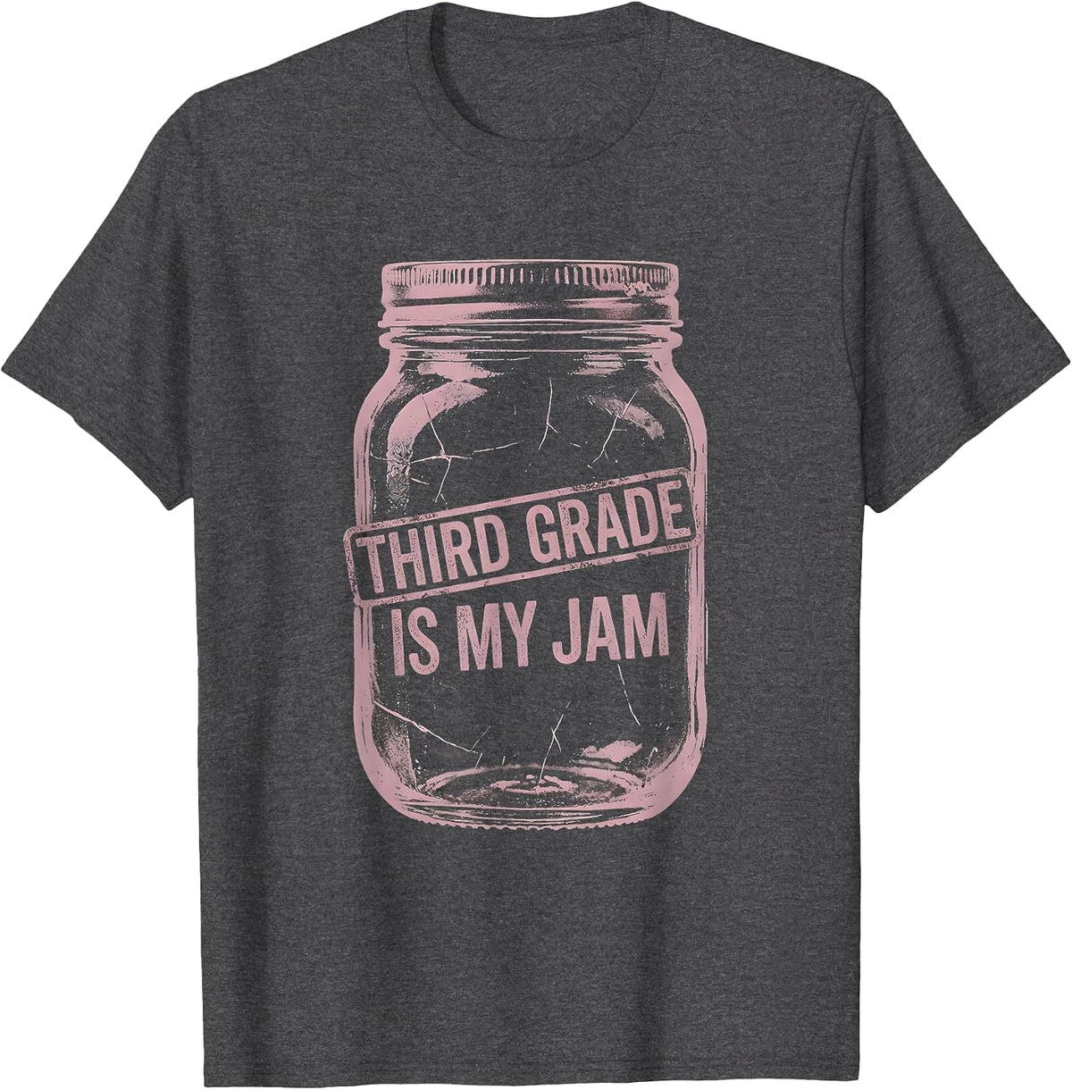 Men's Third Grade Is My Jam Teacher Design T-Shirt - Dark Heather Grey