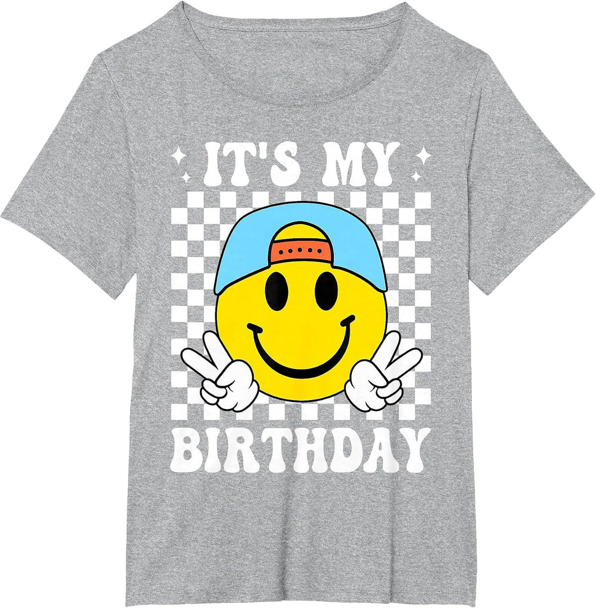 Funny It's My Birthday Happy Face Birthday for Boys T-Shirt - Heather Grey