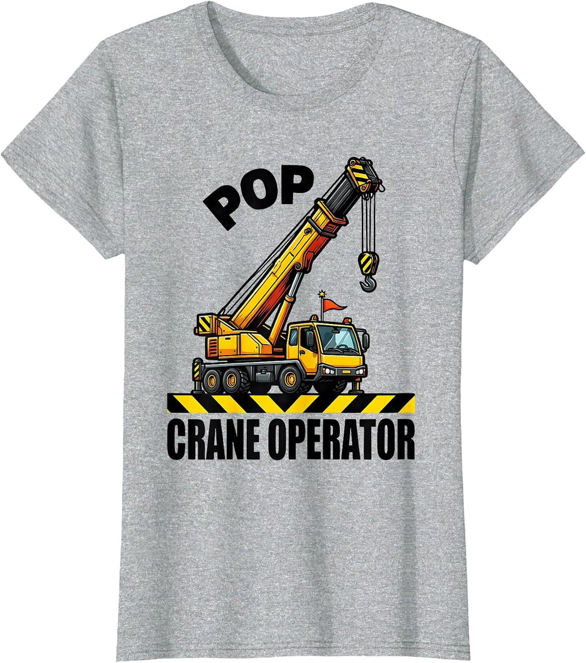 Women's Pop, Crane Operator Funny Construction Crew Toddler Birthday T-Shirt - Heather Grey