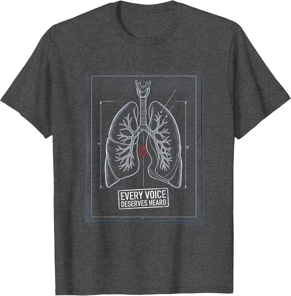 Every Voice Deserves Heard Speech Therapy Design T-Shirt - Dark Heather Grey