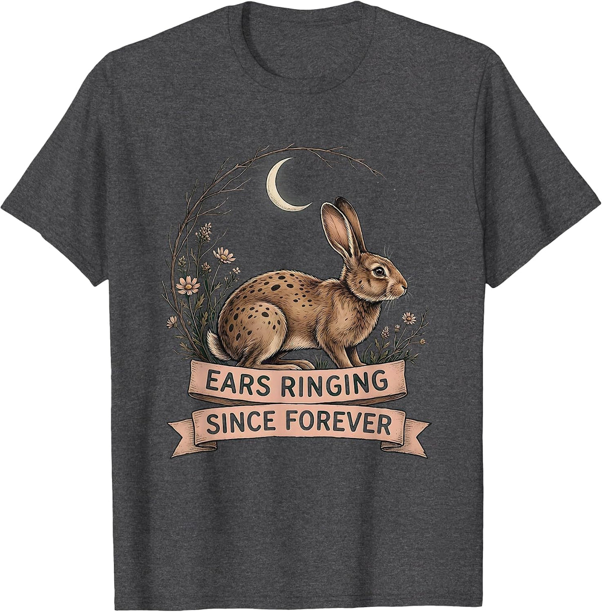 Ears Ringing Since Forever Metal Band Design T-Shirt - Dark Heather Grey