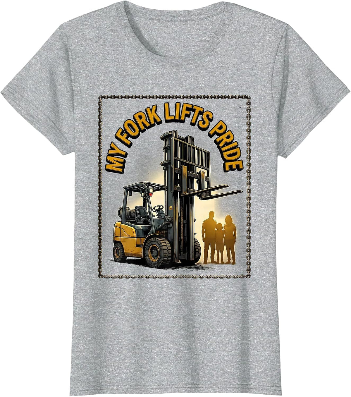 Women's My Fork Lifts Pride Funny Forklift Operator Construction T-Shirt - Heather Grey
