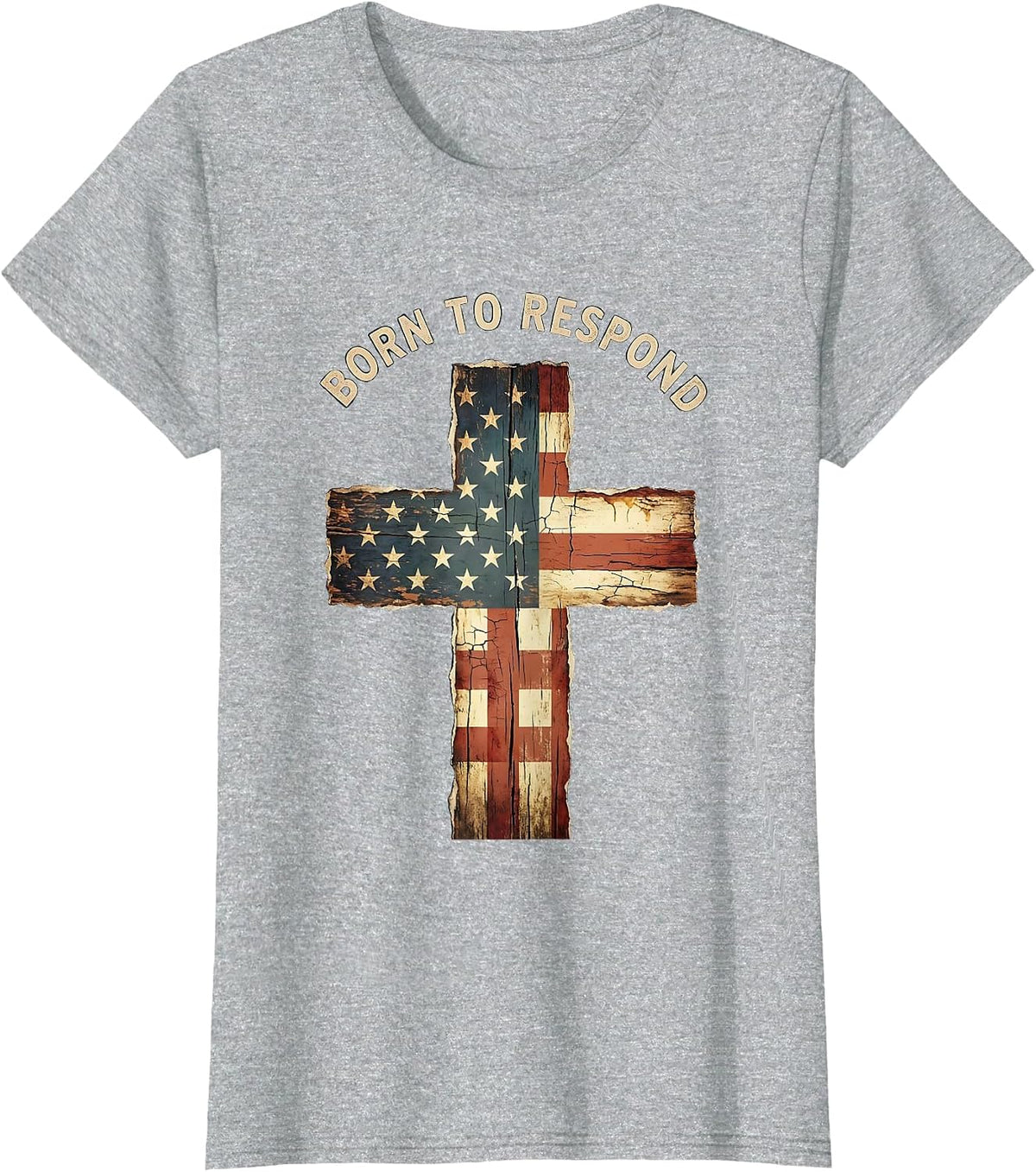 Born to Respond EMT Graphic Design T-Shirt - Heather Grey
