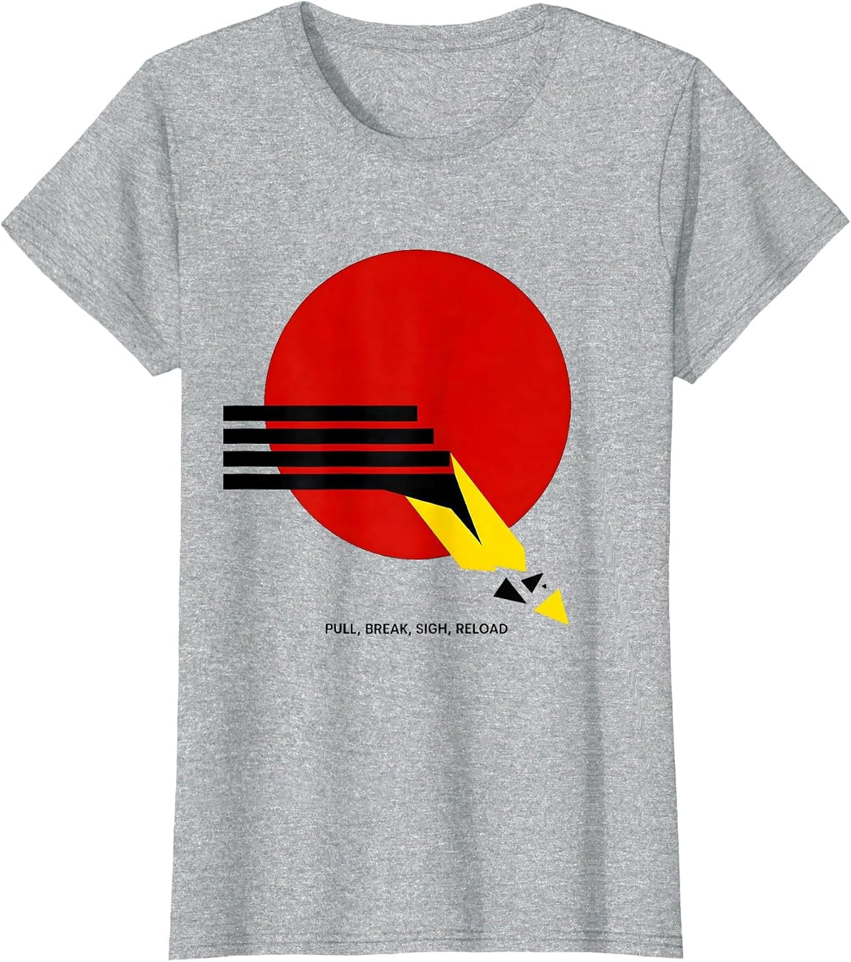 Pull Break Sigh Reload Bauhaus Modern Trap Skeet Shooting T-Shirt - Heather Grey