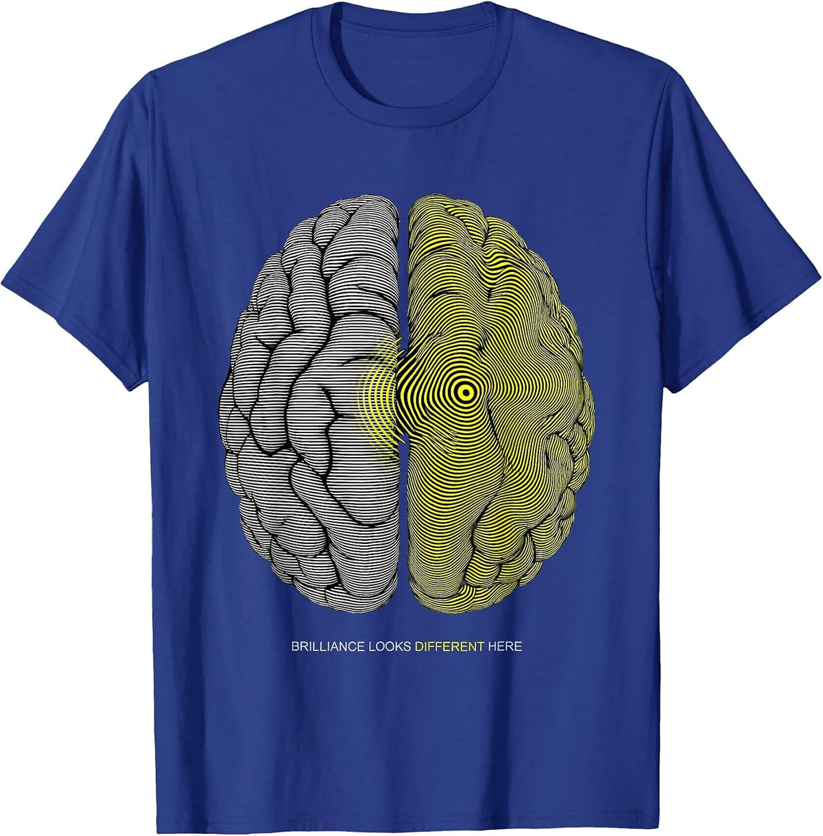 Men's Brilliance Looks Different Here Dyslexia Awareness T-Shirt - Royal Blue