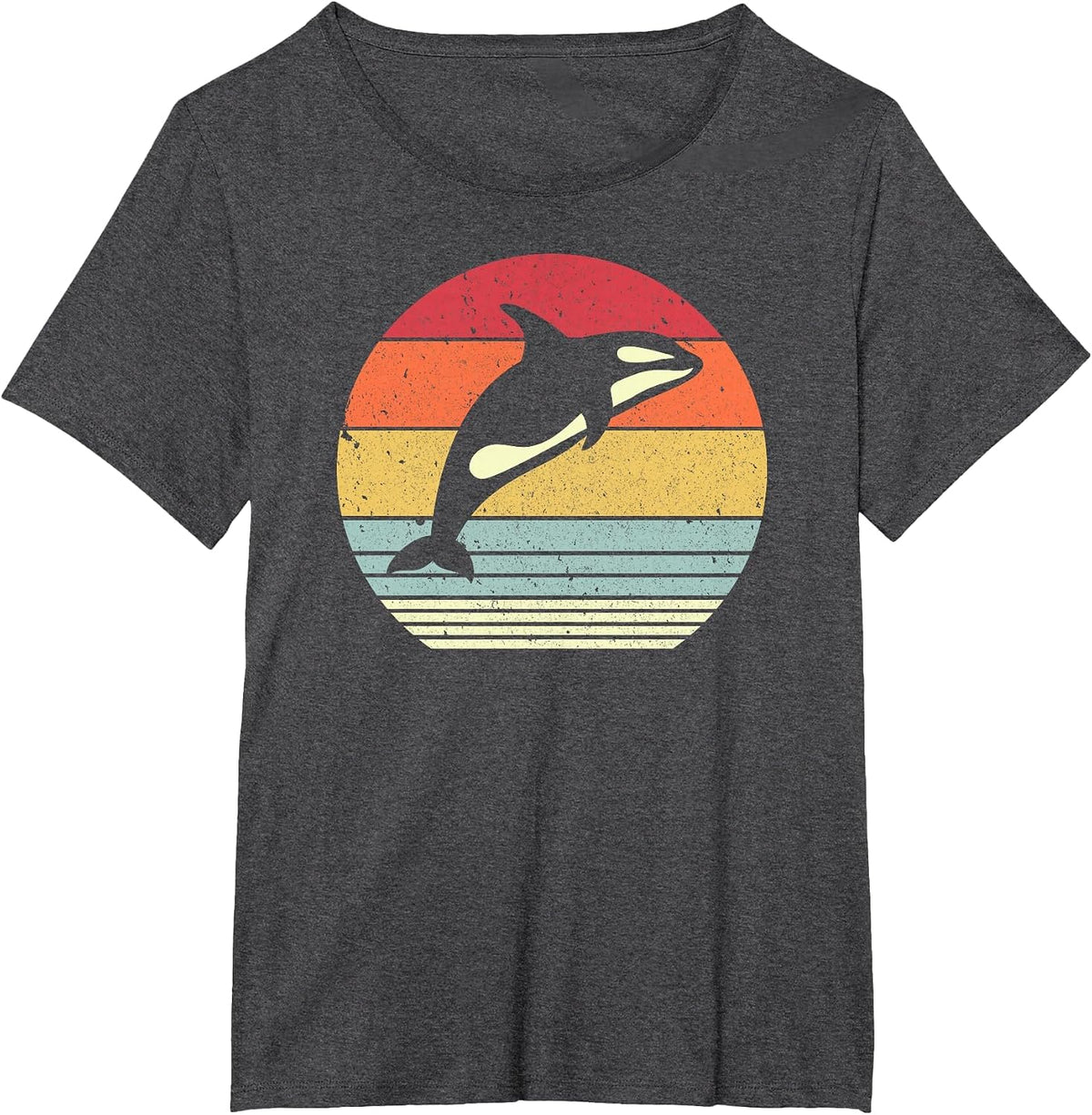 Orca Killer Whale Shirt Vintage T-Shirt - Dark Heather Grey