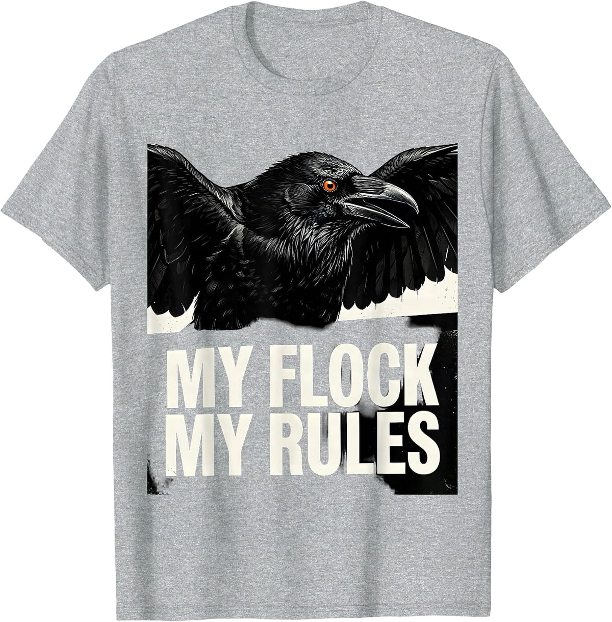Men's My Flock My Rules Funny Chicken Design T-Shirt - Heather Grey