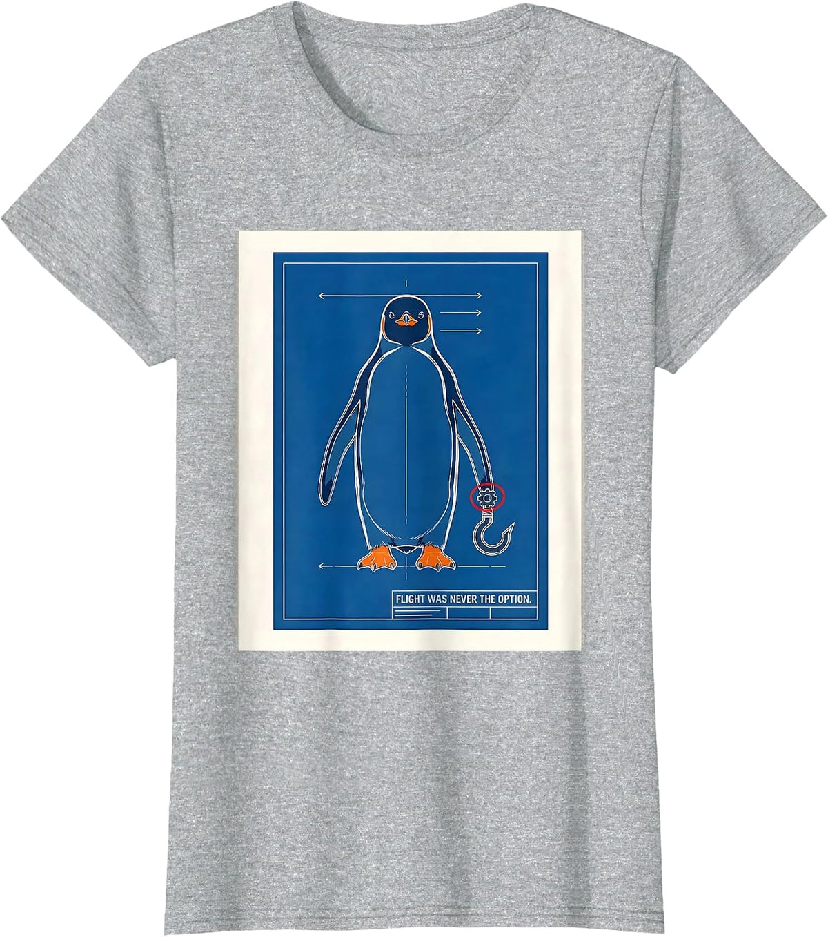 Flight Was Never The Option Tactical Penguin Dark Humor T-Shirt - Heather Grey