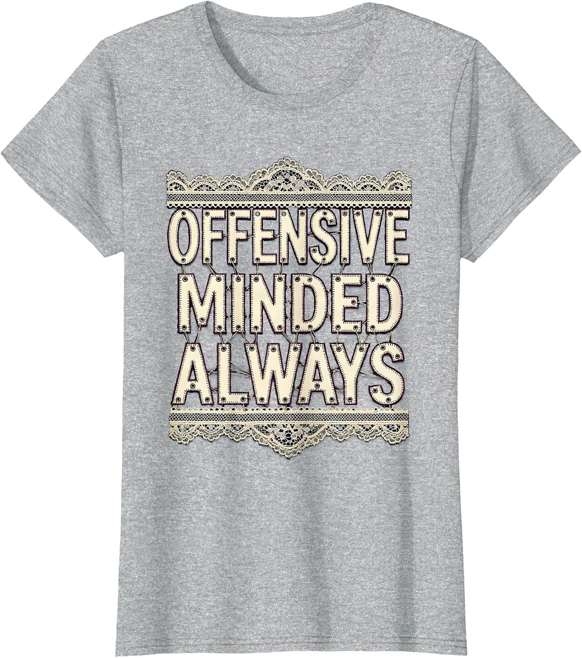 Offensive Minded Always Football Design T-Shirt - Heather Grey