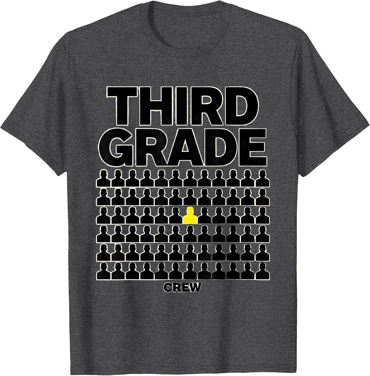Men's Third Grade Crew Camo Back To School Boys Teachers T-Shirt - Dark Heather Grey