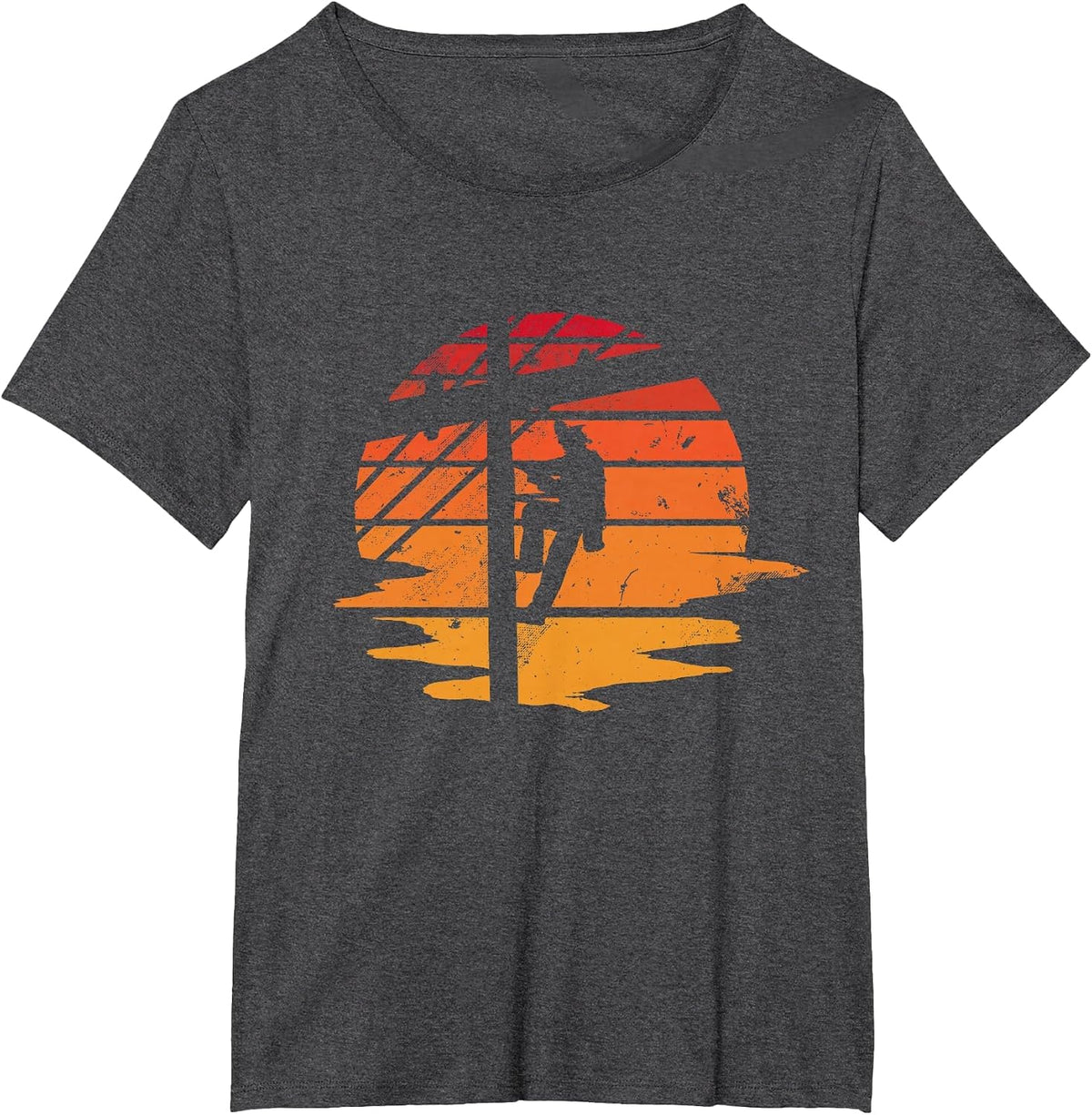 Vintage Distressed Lineman Shirt for Power Pole Electricians T-Shirt - Dark Heather Grey