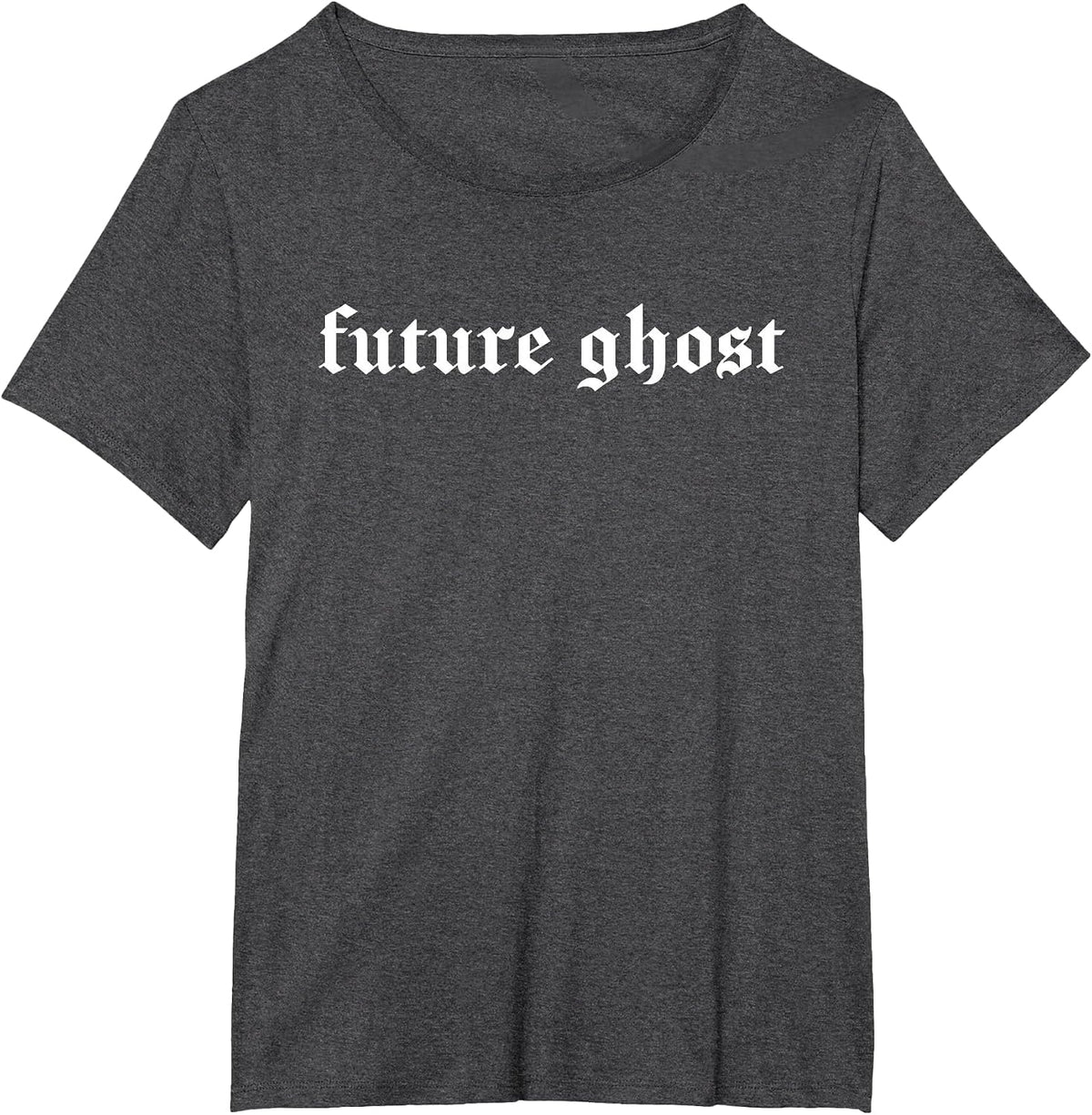 Future Ghost Minimal Gothic Halloween Typography T-Shirt - Dark Heather Grey