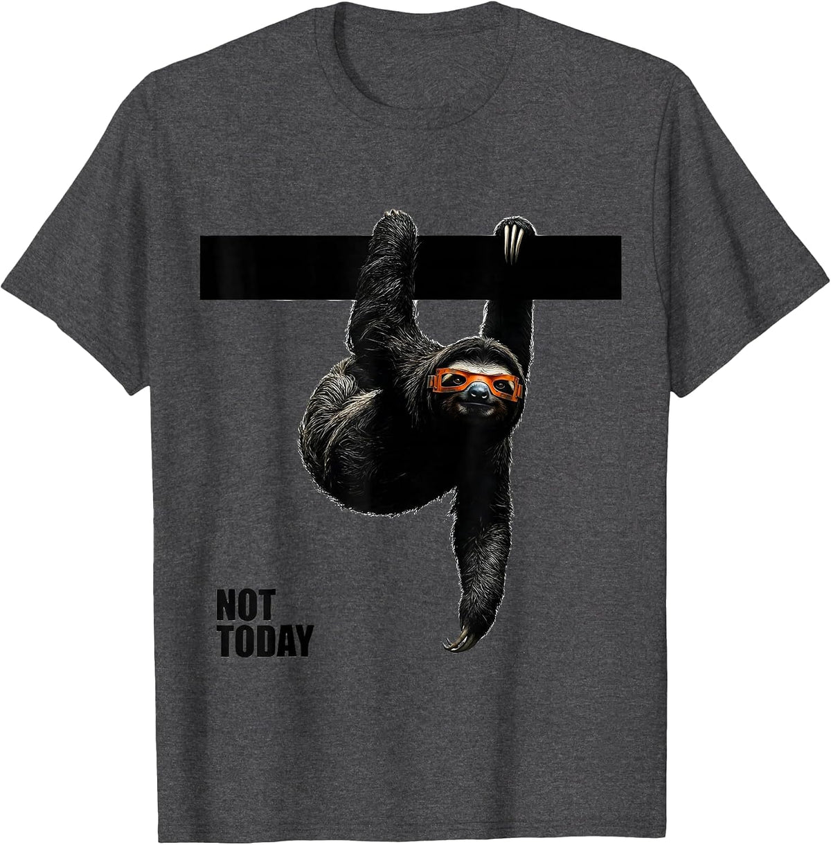 Men's Not Today Funny Sloth Lover Slow-Pace Humor T-Shirt - Dark Heather Grey