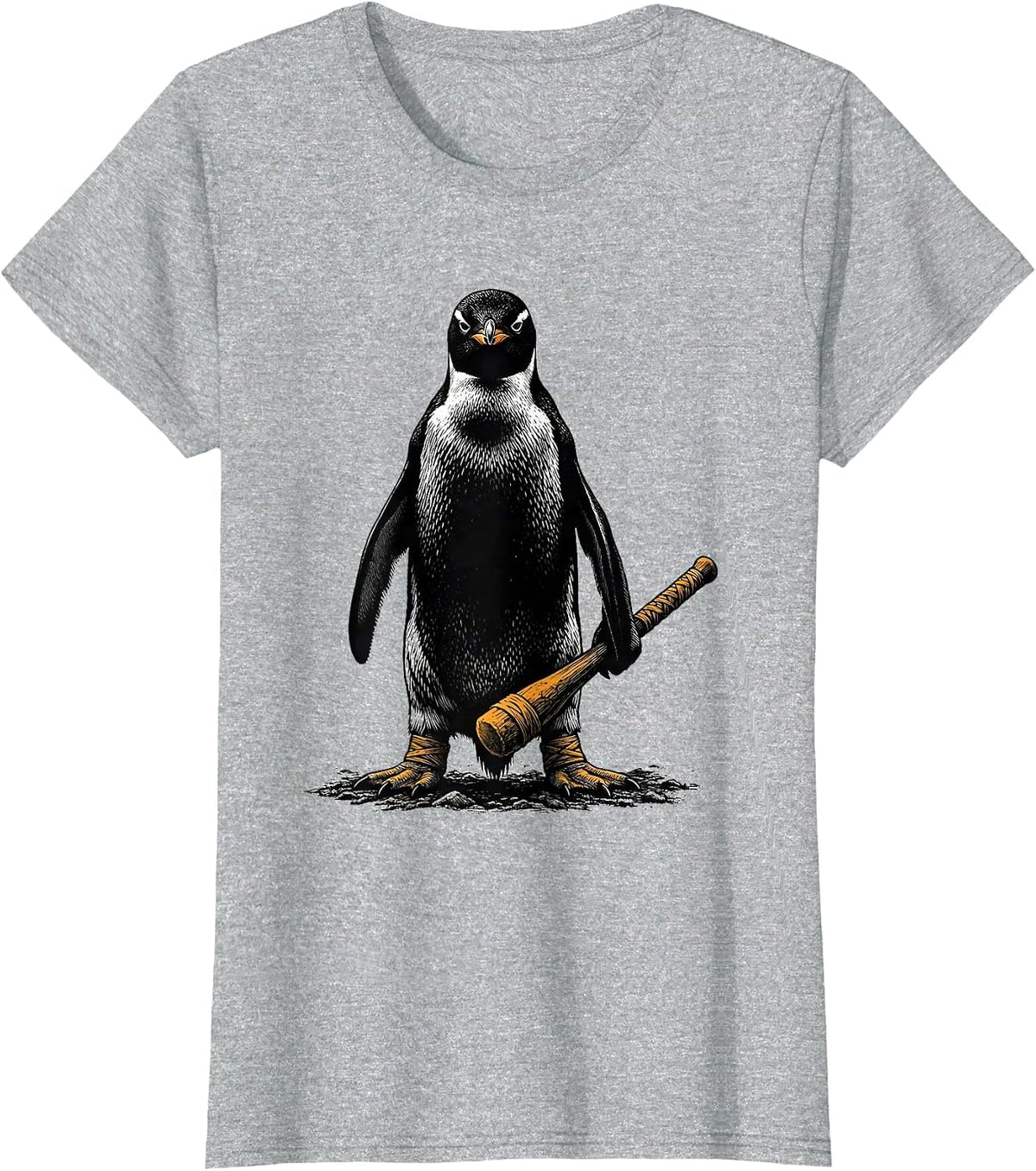 Flight Was Never An Option Tactical Penguin Meme Humor T-Shirt - Heather Grey