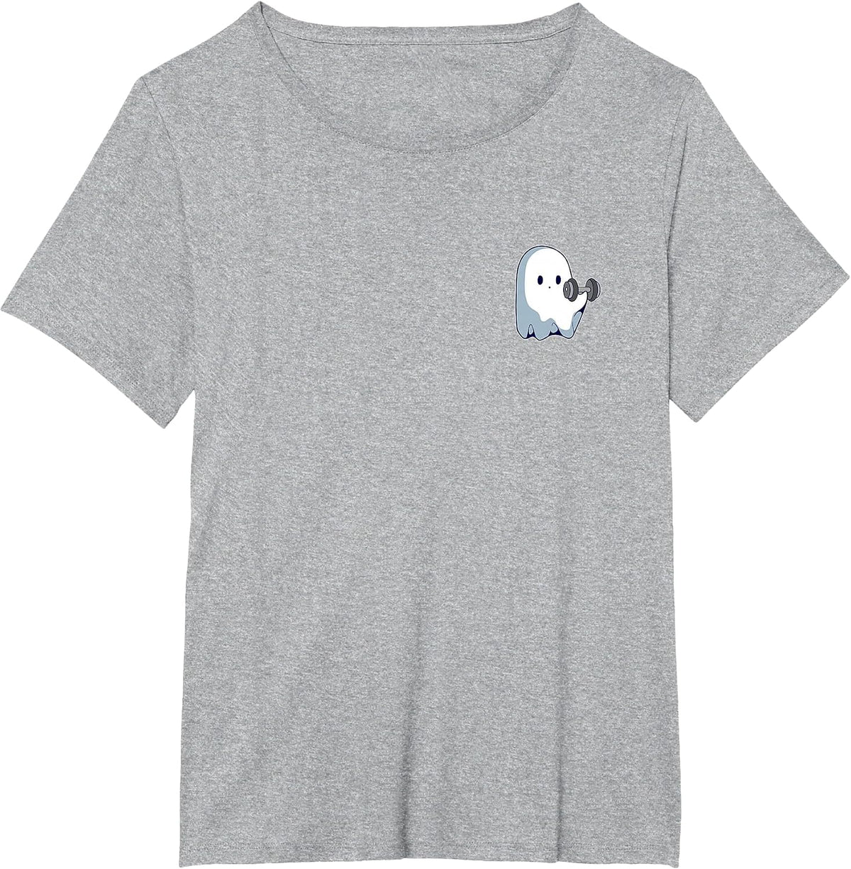 Ghost Weightlifting Pocket Funny Ghost Workout Halloween T-Shirt - Heather Grey
