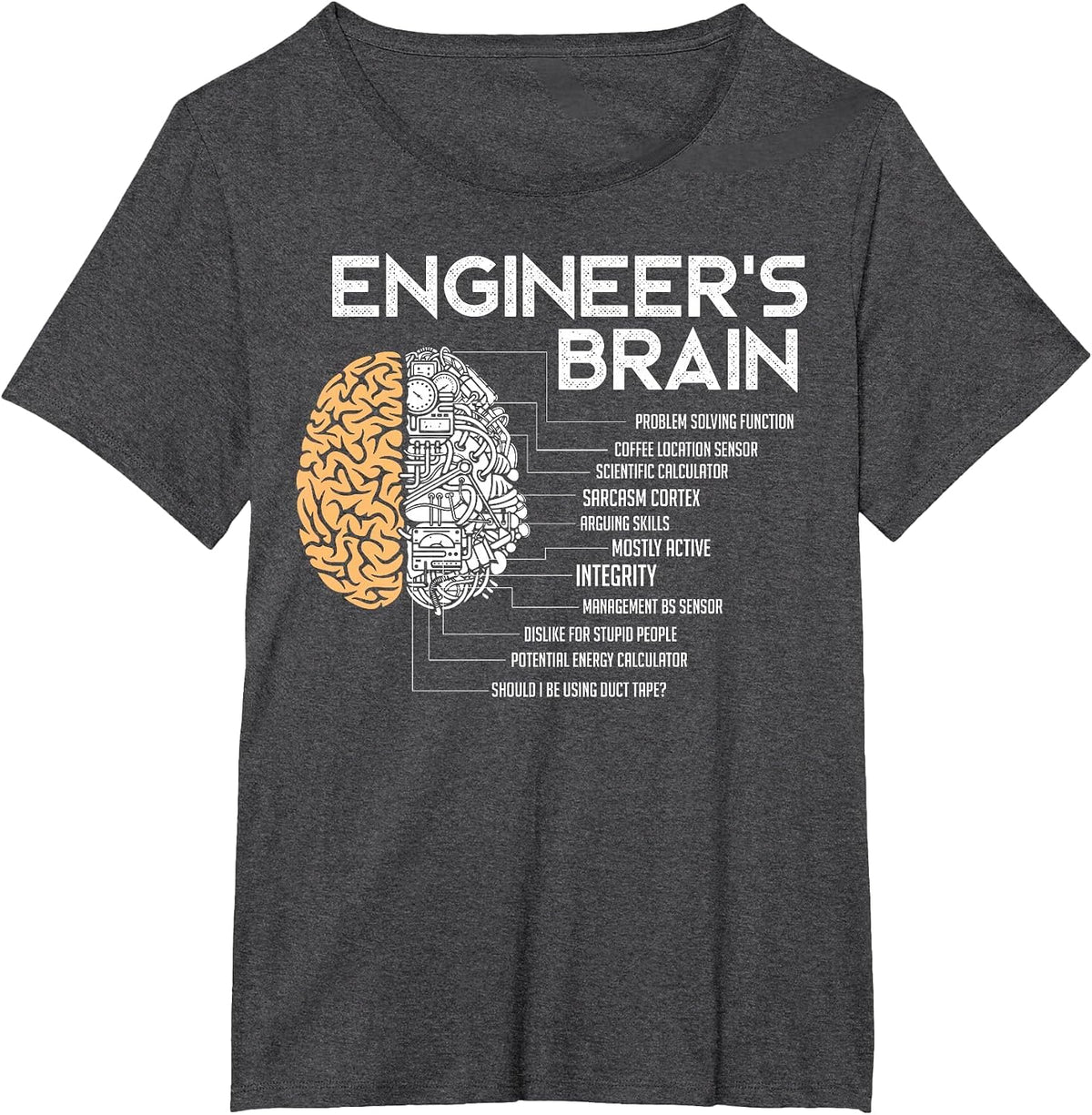 Engineer - Engineers Brain - Funny Engineering T-Shirt - Dark Heather Grey