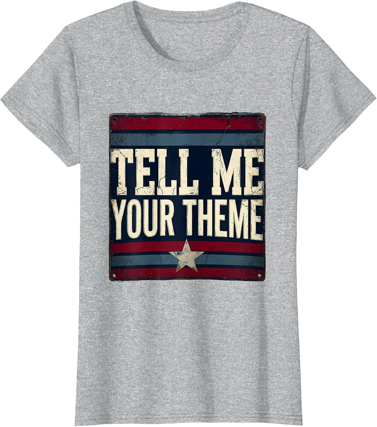 Tell Me Your Theme English Teacher Design T-Shirt - Heather Grey
