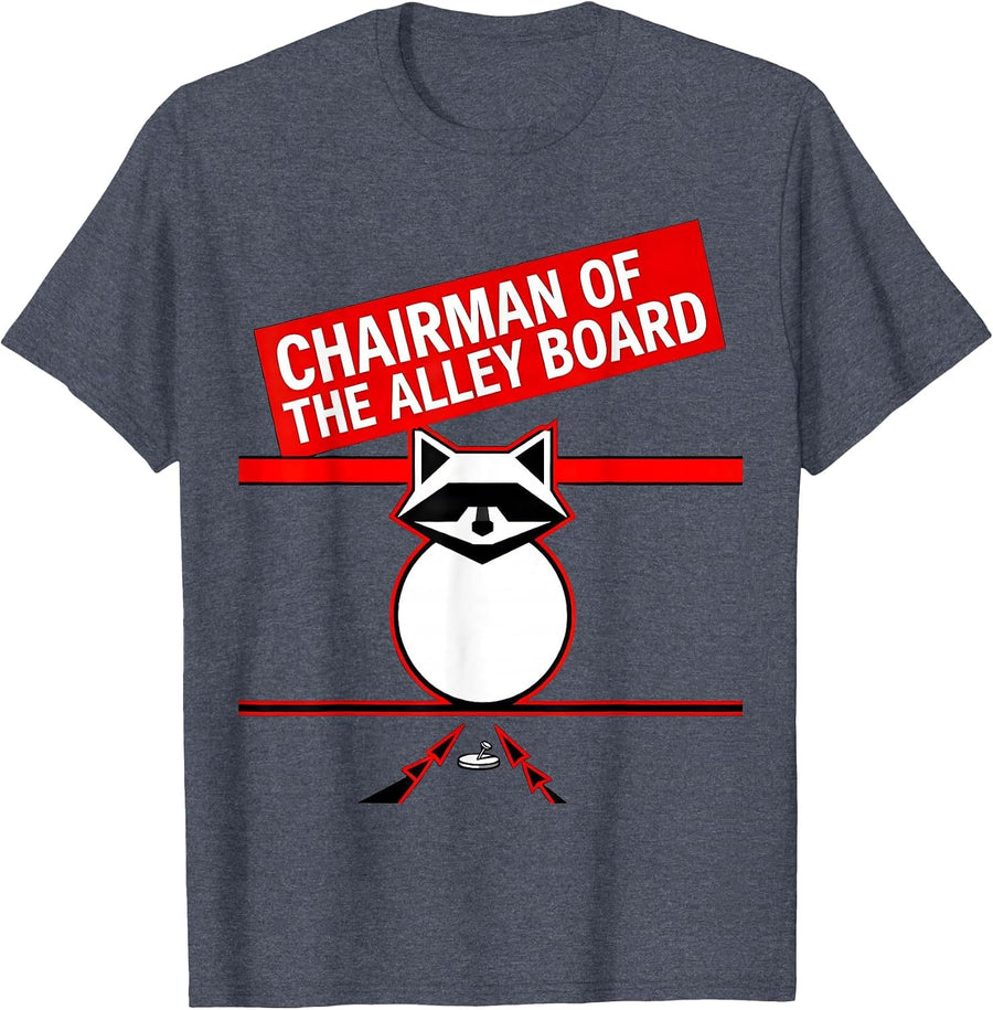 Chairman Of The Alley Board Funny Raccoon Trash Panda Meme T-Shirt - Heather Blue