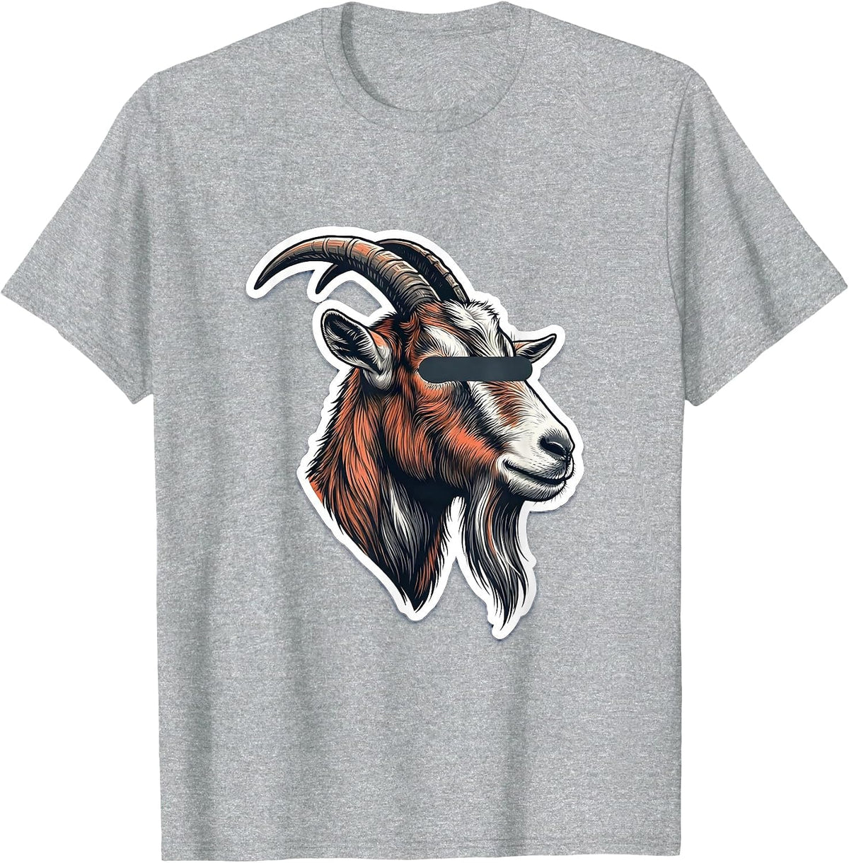 Men's Goat with Sunglasses Novelty Animal Humor T-Shirt - Heather Grey
