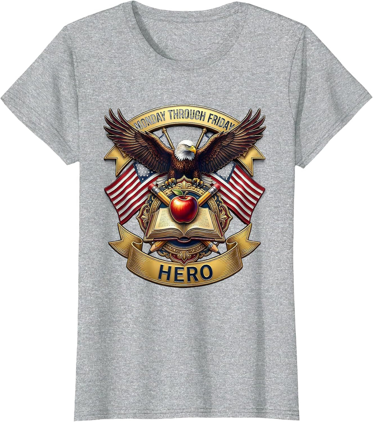 Monday Through Friday Hero Everyday Worker Design T-Shirt - Heather Grey