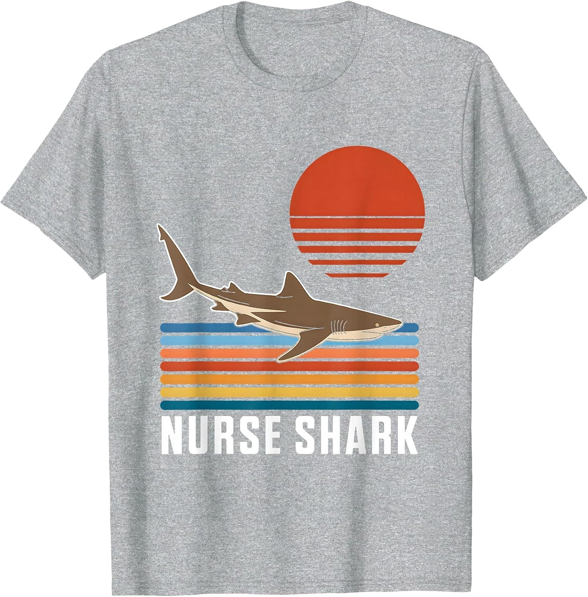 Nurse Shark Retro T-Shirt - Heather Grey