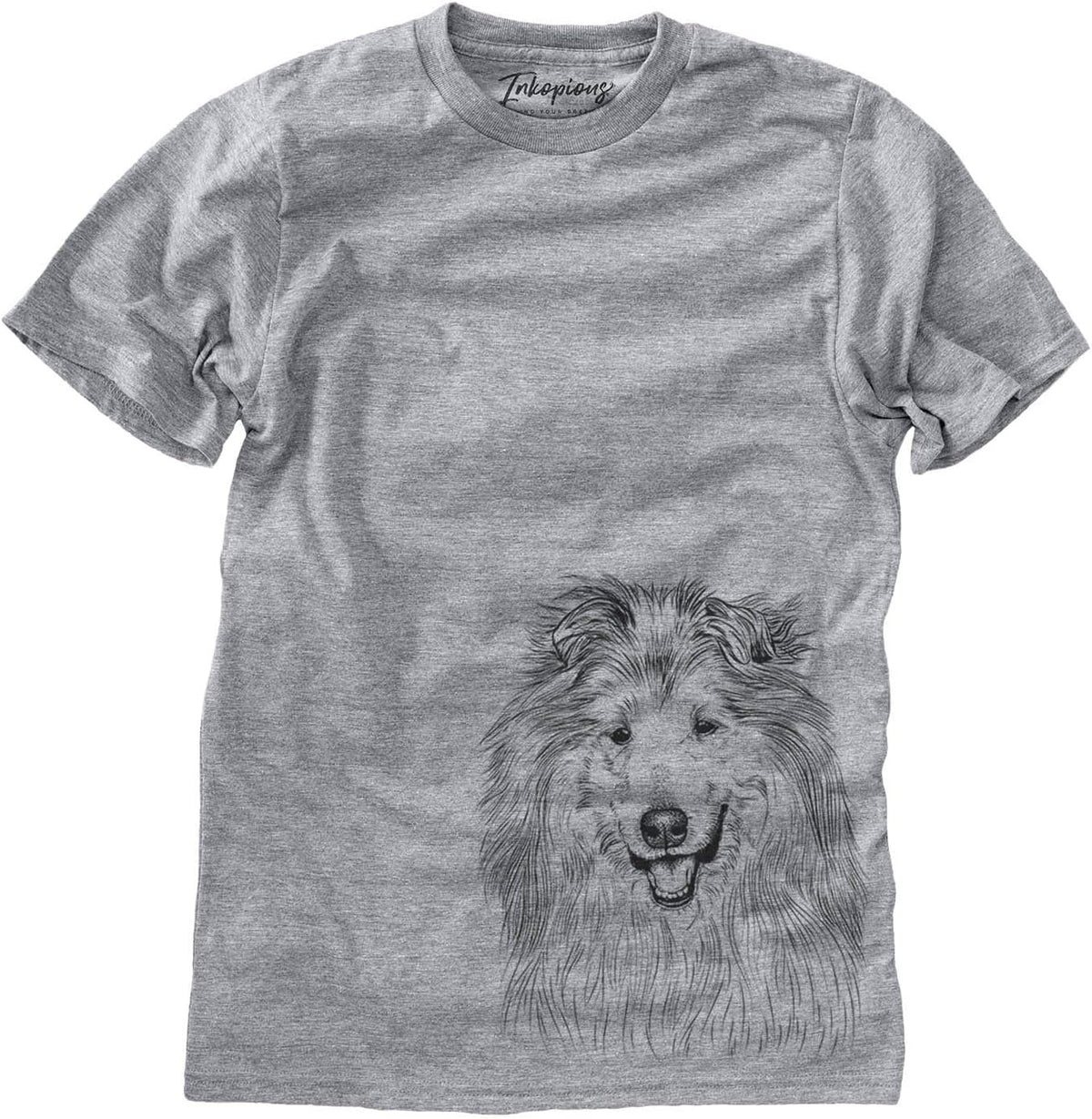 Bare Donnan the Rough Collie Dog Triblend T-Shirt - Unisex Grey Crew Neck