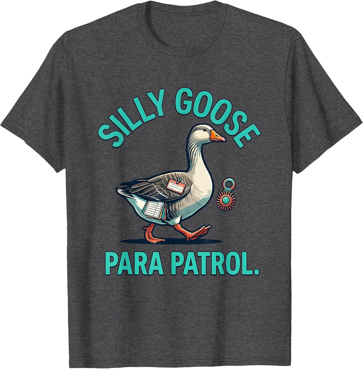 Silly Goose Para Patrol Design T-Shirt - Dark Heather Grey