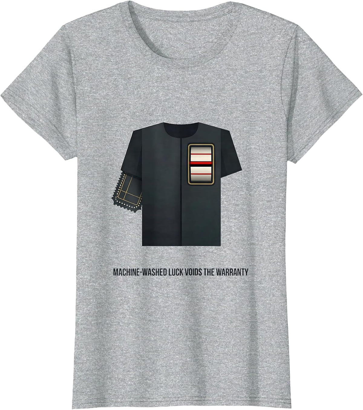 Machine-Washed Luck Voids The Warranty Funny Gambling Casino T-Shirt - Heather Grey