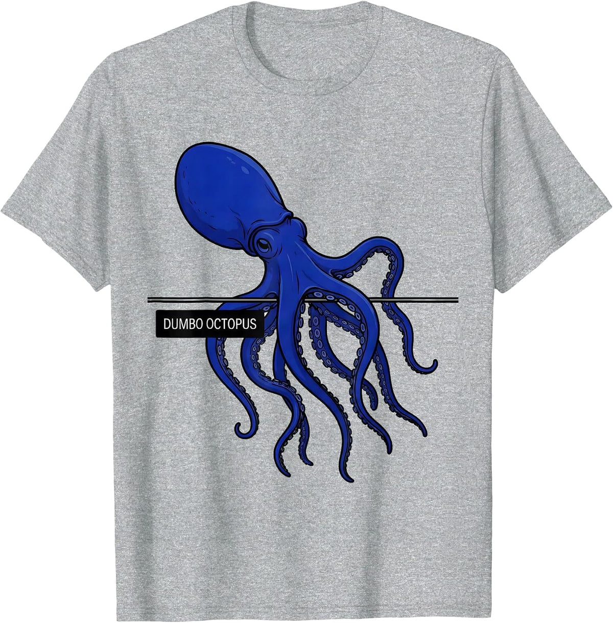 Men's Dumbo Octopus Vintage Ocean Illustration Octopus Lover Gift T-Shirt - Heather Grey