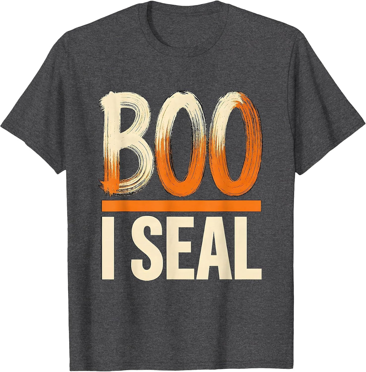 Boo I Seal Funny Dental Hygienist Halloween Fall Humor T-Shirt - Dark Heather Grey