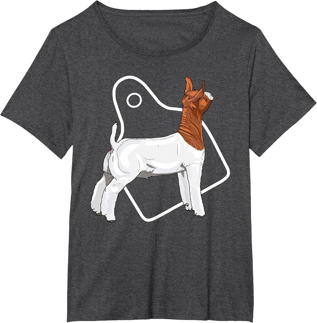 Show Market Wether Boer Goat and Eartag T-Shirt - Dark Heather Grey