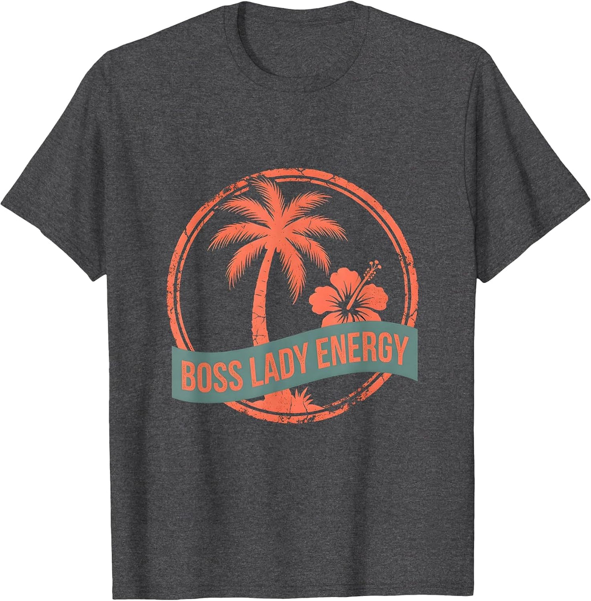 Boss Lady Energy Do It Lady Graphic Design T-Shirt - Dark Heather Grey