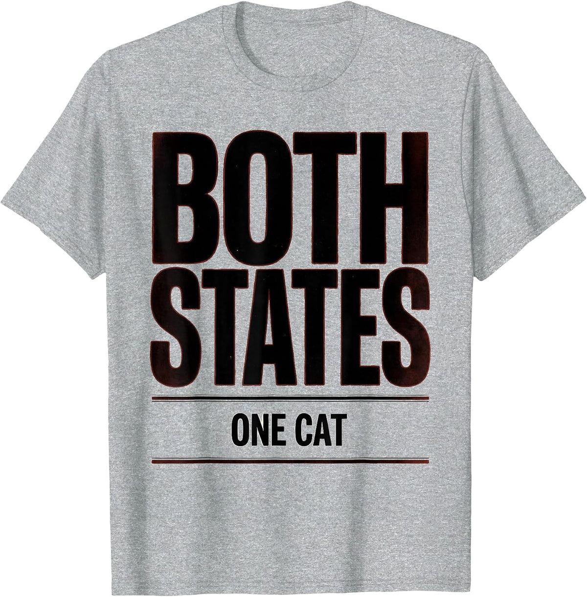 Men's Both States One Cat Funny Quantum Physics Science Geek Gift T-Shirt - Heather Grey