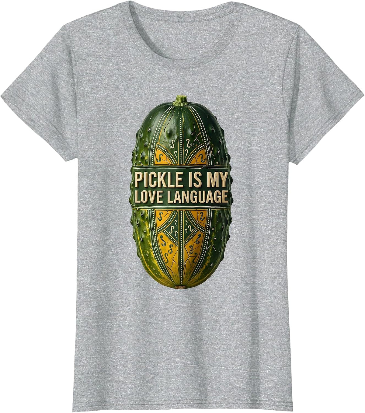 Pickle Is My Love Language Funny Food Design T-Shirt - Heather Grey