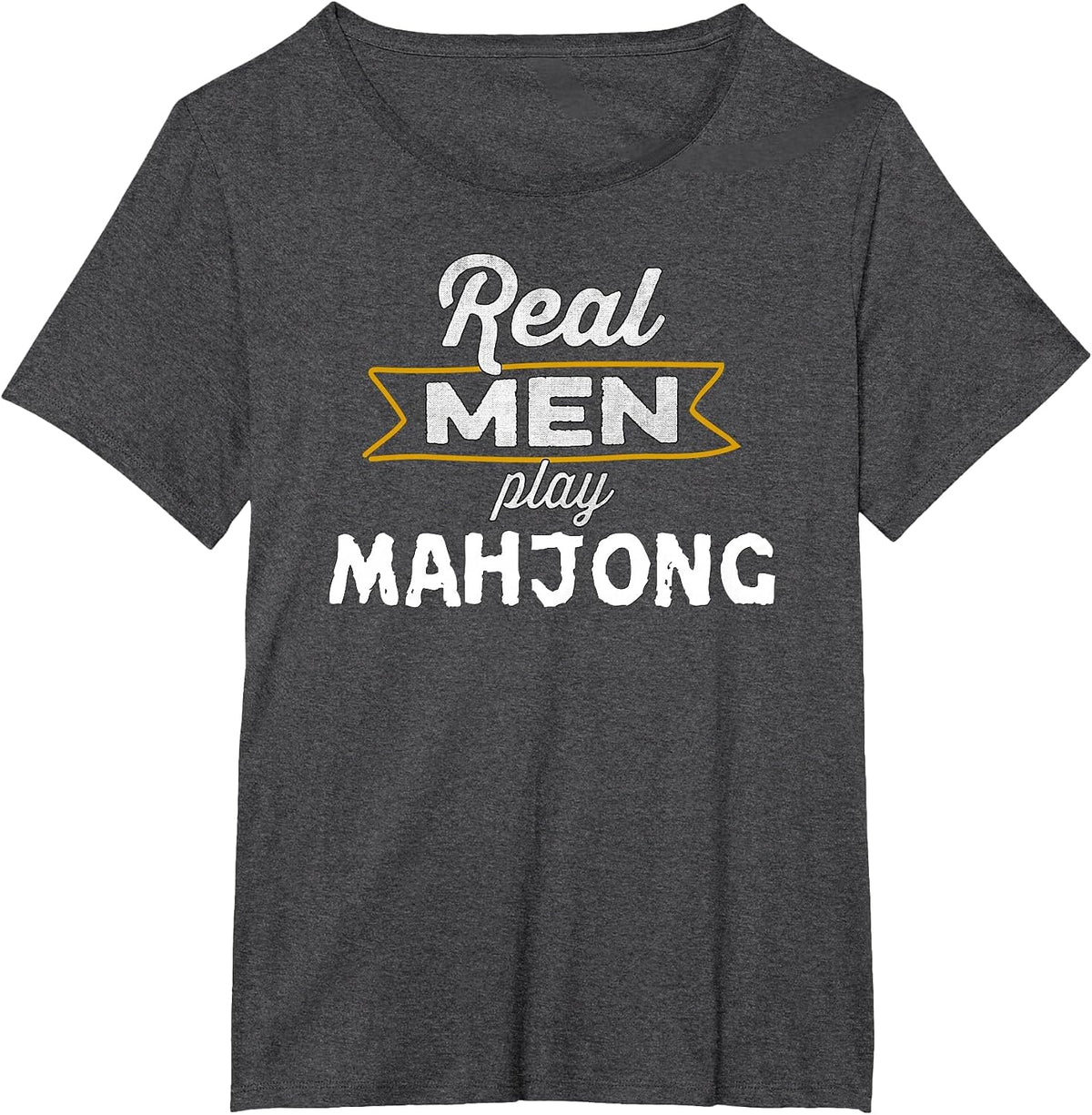Funny Mahjong Player Real Men Play Mahjong T-Shirt - Dark Heather Grey