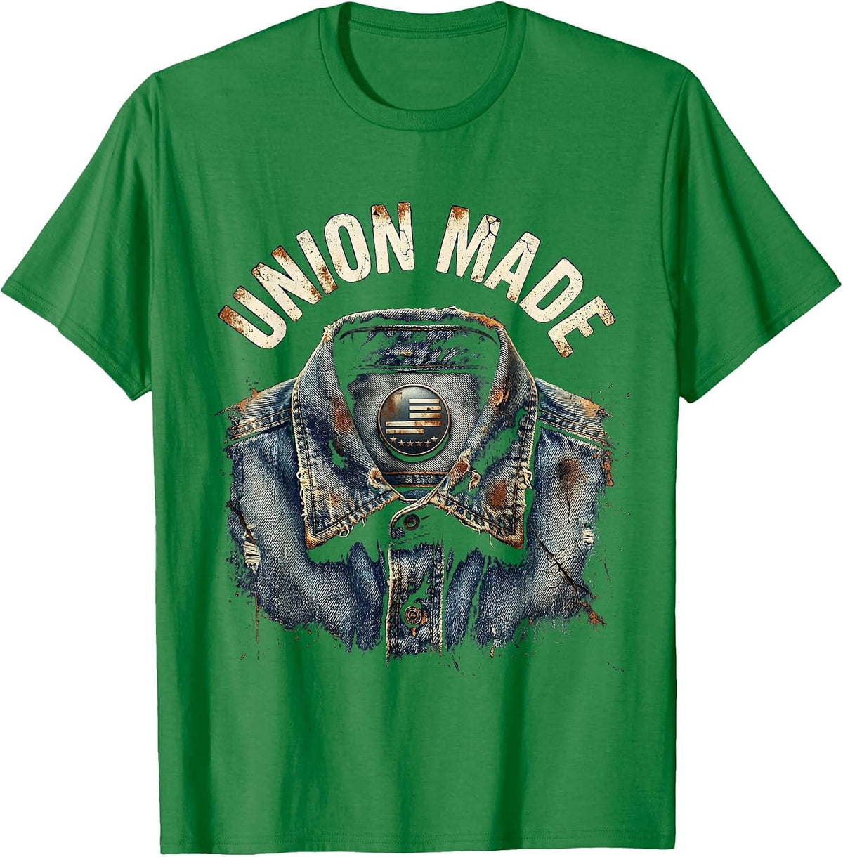 Men's Union Made Distressed Labor Day Union Worker Pride T-Shirt - Kelly Green
