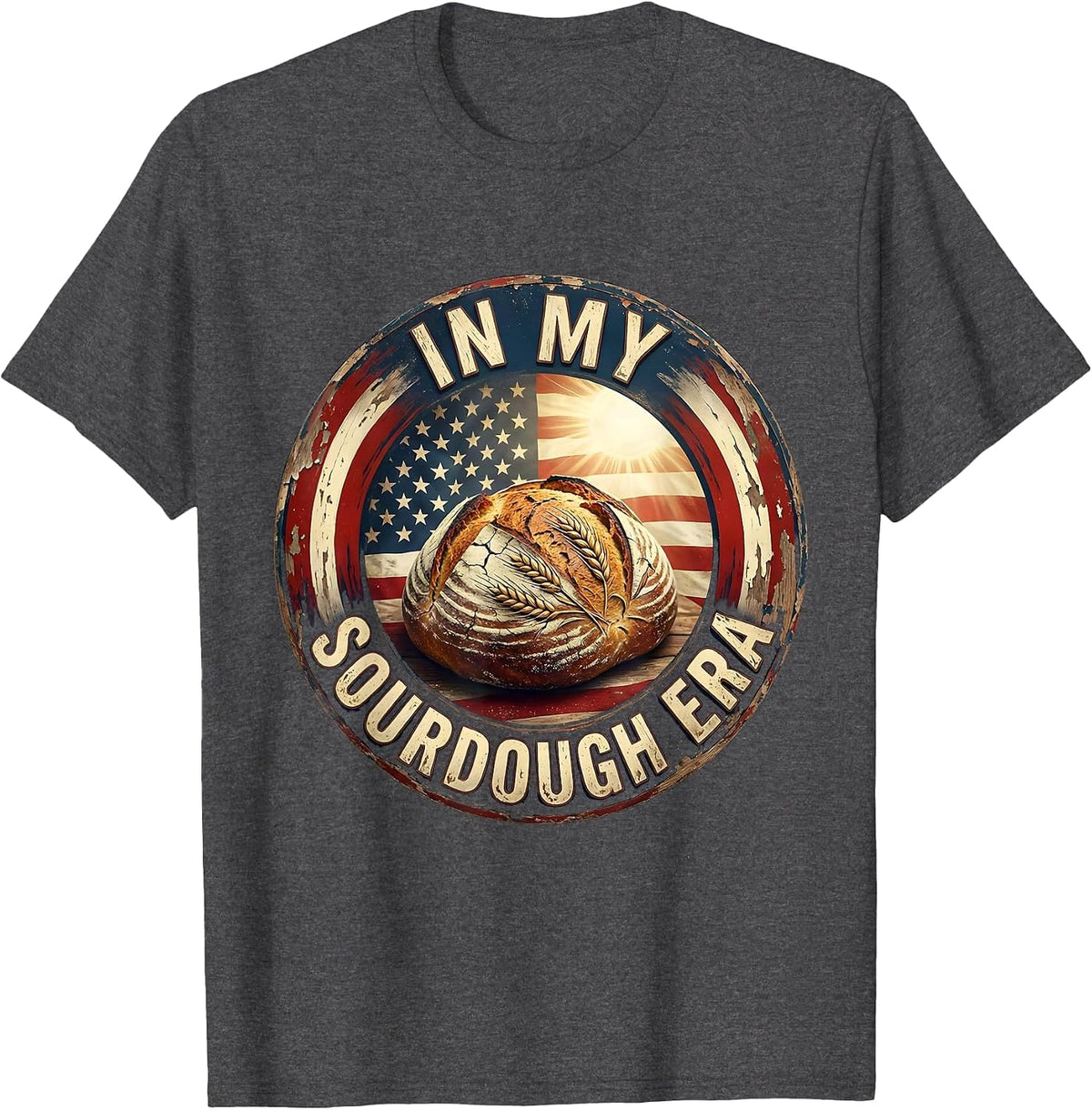 Men's In My Sourdough Era Bread Baking Design T-Shirt - Dark Heather Grey