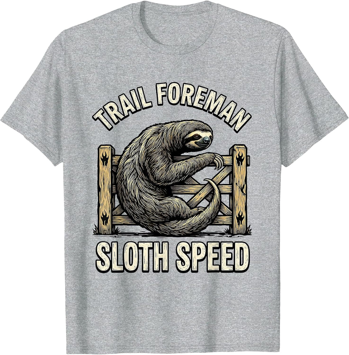 Men's Trail Foreman Sloth Speed Funny Sloth Lover Lazy Humor T-Shirt - Heather Grey