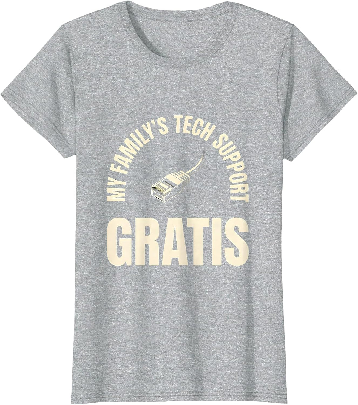 My Family's Tech Support Gratis Funny IT Tech Humor T-Shirt - Heather Grey