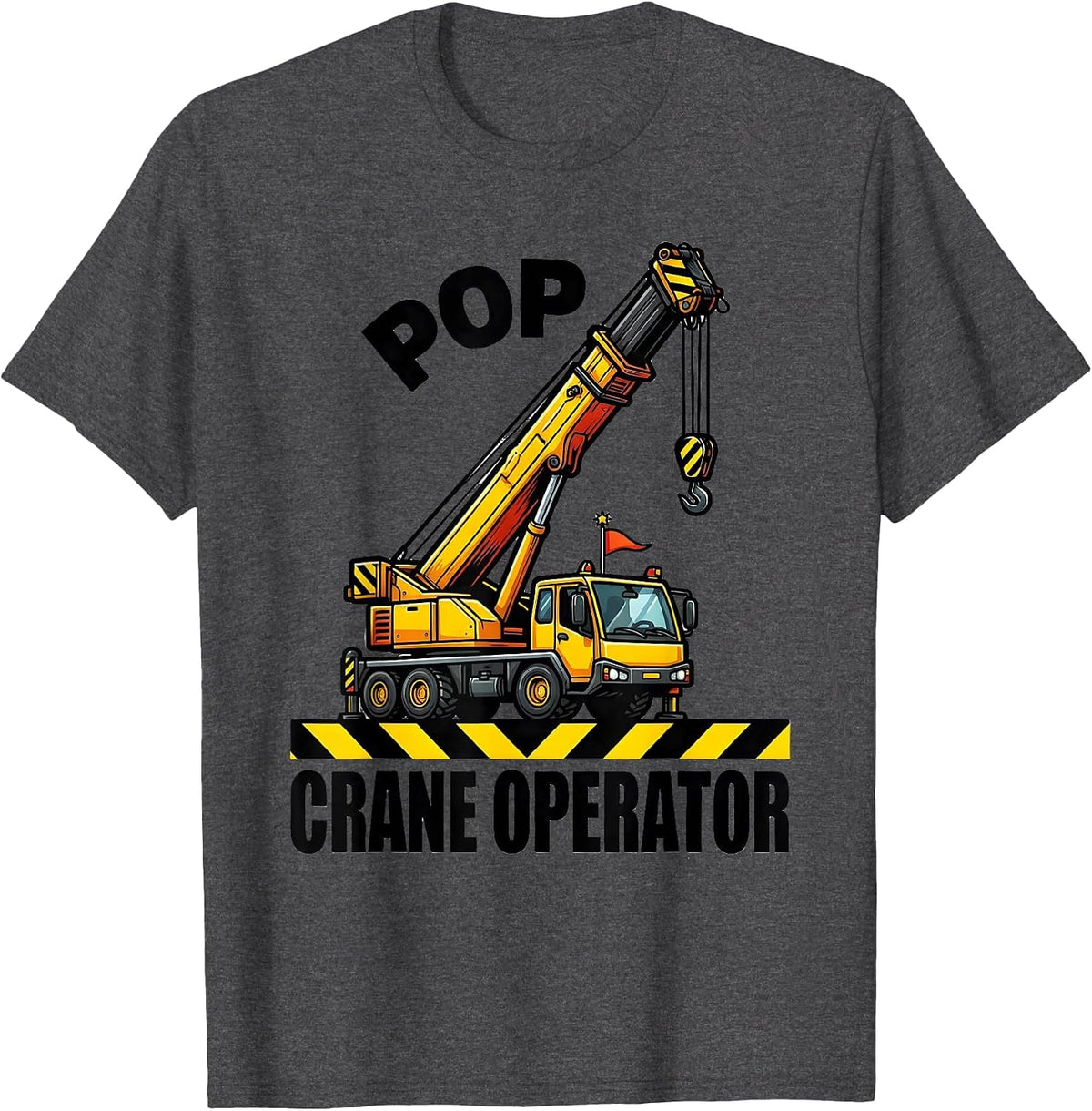 Men's Pop, Crane Operator Funny Construction Crew Toddler Birthday T-Shirt - Dark Heather Grey
