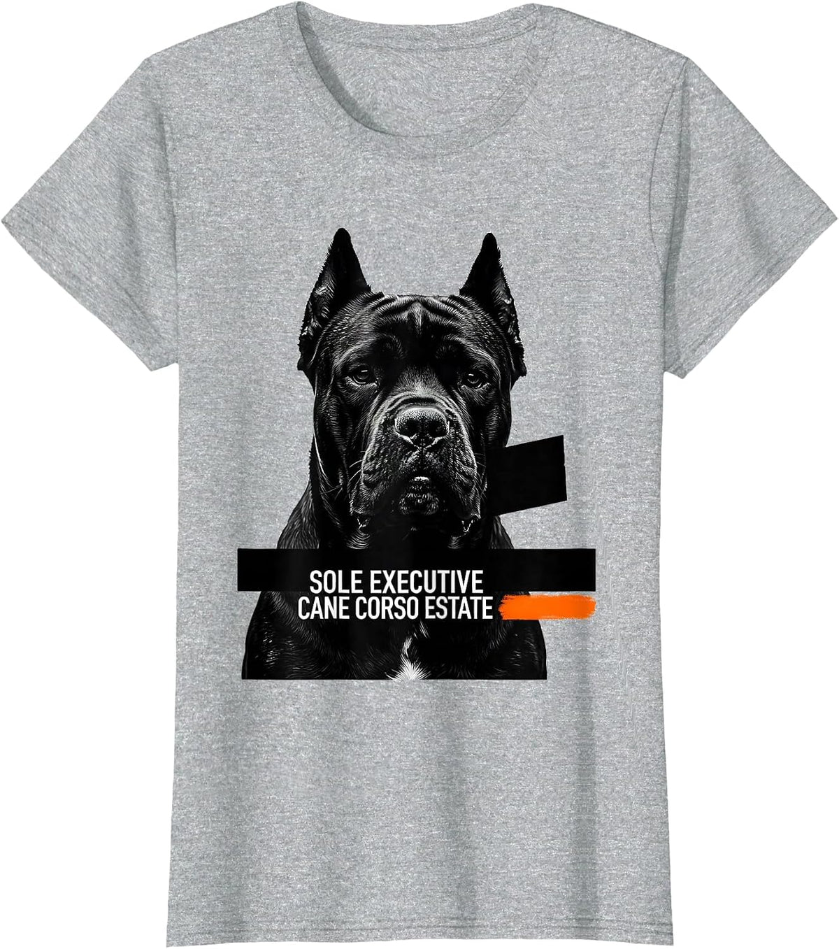 Women's Sole Executive Cane Corso Estate Brutalist Dog Meme Humor T-Shirt - Heather Grey